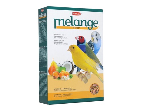 Корм Padovan Melange Fruit для декоративных птиц дополнительный с фруктами и яйцом - 300 г повседневный премиум для взрослых Импортный корм 1 уп. х 1 шт. х 0.3 кг
