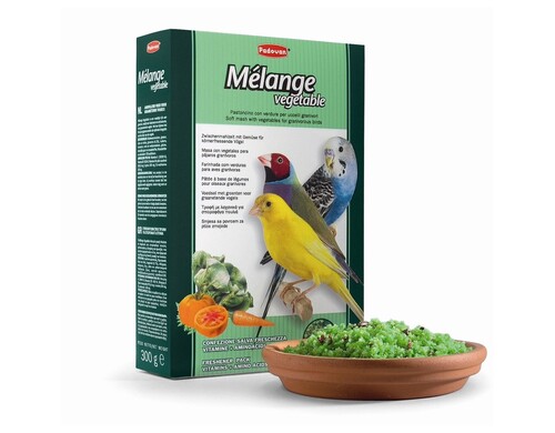 Корм Padovan Melange vegetable для птиц дополнительный с овощами - 300 г повседневный премиум для взрослых Импортный корм 1 уп. х 1 шт. х 0.3 кг