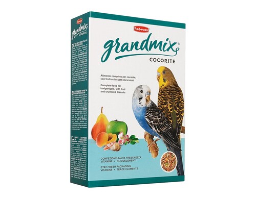 Корм Padovan Grandmix cocorite для волнистых попугаев комплексный основной - 1 кг повседневный премиум для взрослых Импортный корм 1 уп. х 1 шт. х 1 кг