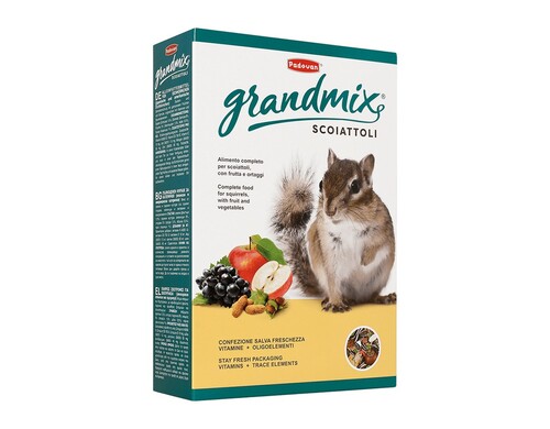 Корм Padovan Grandmix scoiattoli для белок и бурундуков комплексный основной - 750 г повседневный премиум для взрослых Импортный корм 1 уп. х 1 шт. х 0.75 кг