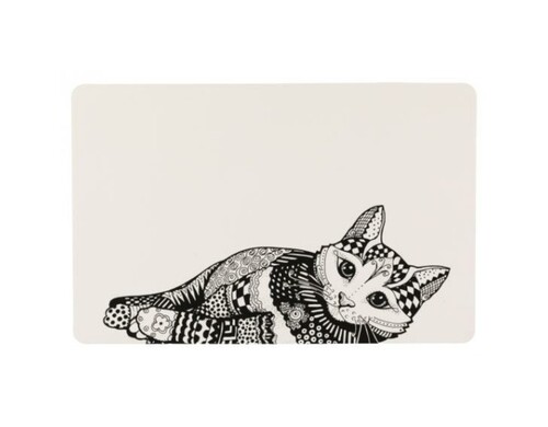 Коврик под миску Trixie для кошек 44×28 см бело-черный эконом Китай 1 уп. х 1 шт. х 0.059 кг