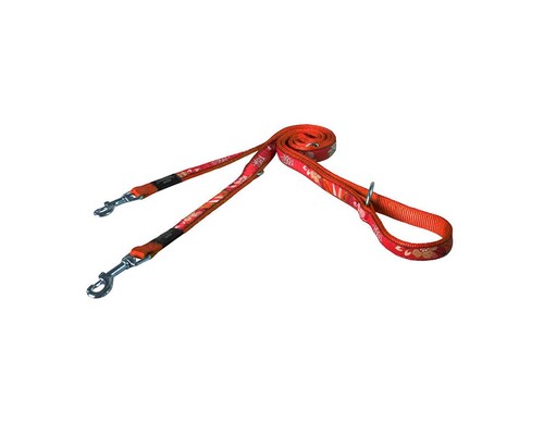 Rogz поводок-перестежка для собак крупных пород размер L серия Fancy Dress. Длина до 180 см красный, черный ЮАР 1 уп. х 1 шт. х 0.22 кг