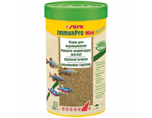 Sera Immun Pro Mini Корм для рыб основной в гранулах - 250 мл для взрослых рыб Импортный корм 1 уп. х 1 шт. х 0.12 кг