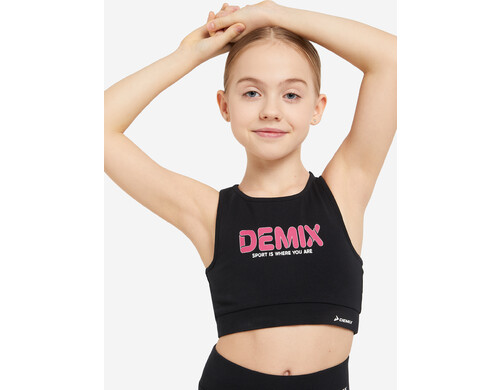 Топ бра спортивный для девочек Demix, Черный
