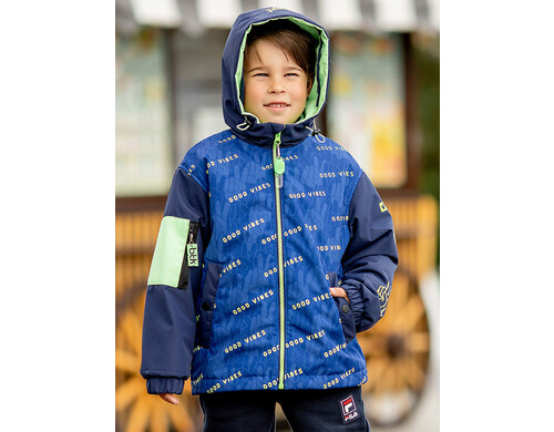 Куртка-бомбер для мальчика batik "Вайбс" принт синий, Синий