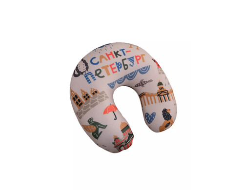 Подголовник-антистресс СПб Символы города (бежевый) (35х35) (ПА2020-21)