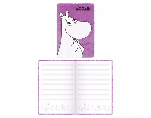 Книга для записей А5 80л лин. &quot;MOOMIN&quot; с мехом и патчем