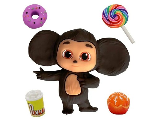 Фигурка Чебурашка, черничный пончик, 5 аксессуаров, Funky Toys, (4х16х22), (CHE2405-1)