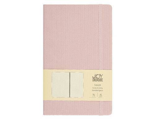 Книга для записей А5 96л кл. &quot;Joy Book. Розовая вуаль&quot; иск.кожа, тонир.блок, скругл.углы, ляссе, резинка, карман на задн.форзаце