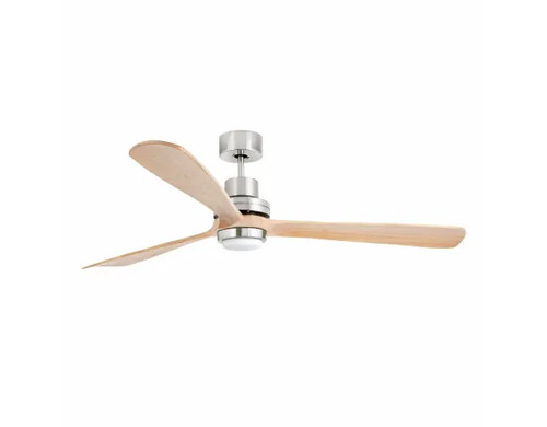 Потолочный вентилятор Lantau-G LED из матового никеля/сосны с двигателем постоянного тока