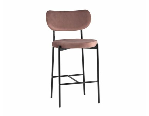 Стул полубарный Барбара велюр пыльно-розовый