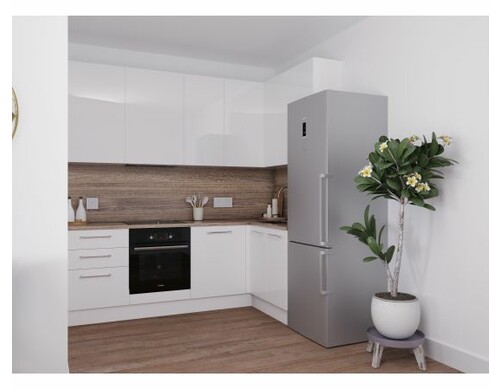 Кухня Стандарт White Gloss, угловая, 3950-4150 мм