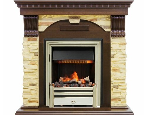 Каминокомплект Dublin - Темный дуб / Сланец с очагом Cavendish