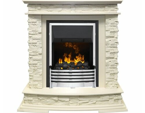 Каминокомплект Luzern - Слоновая кость с очагом Flagstaff