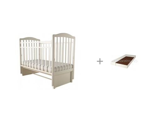 Детские кроватки Forest kids Malva маятник универсальный (без ящика) с матрасом