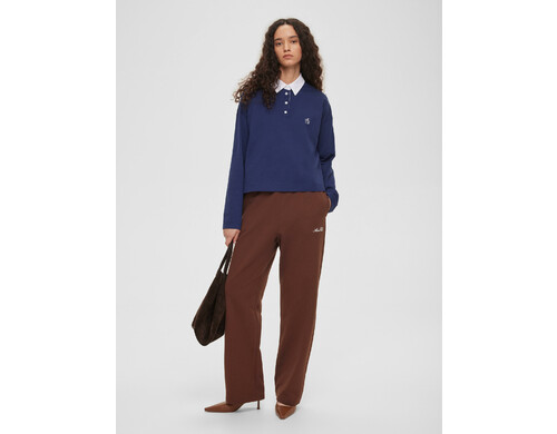 Рубашка регби женская из трикотажа, цвет – темно-синий