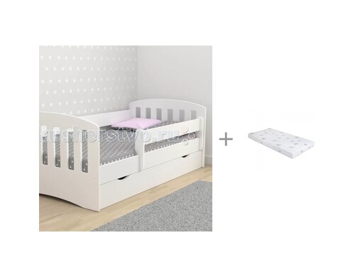 Кровати для подростков Столики Детям с бортиком Классика 80х160 см и Матрас Incanto UOMO CHC 160x80x12 см