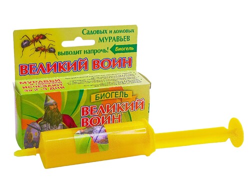 Великий Воин, биогель против садовых и домовых муравьев, 45 г