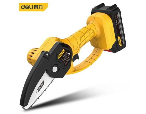 Литиевая электрическая цепная пила Deli, электрическая лесозаготовительная пила, 1500 мАч, станок для резки древесины, распиловка, 8 см, двойной аккумулятор, DL585104S