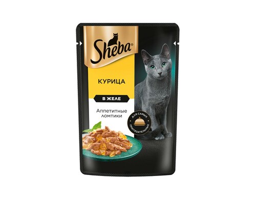 Корм для кошек SHEBA курица в желе пауч 75г
