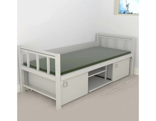 Кровать одноярусная с хранением Yisenya, светло-серый