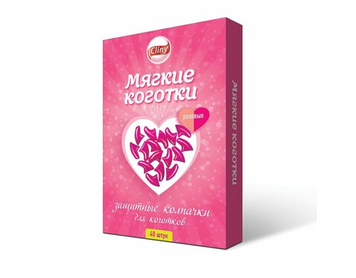 Мягкие коготки Cliny розовые 40шт
