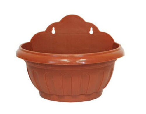 Горшок для цветов «Ирис» настенный с поддоном (терракотовый)