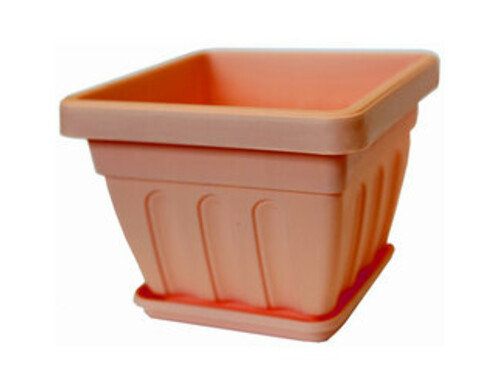 Горшок для цветов Ирис квадратный с поддоном (терракот./ 3,9 л)