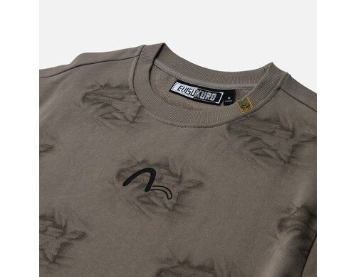 Мужская толстовка Evisu Evisukuro All Over Crinkle Logo
