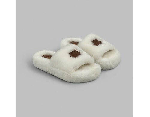 Тапочки Togas Рейналь экрю женские меxовые размер 38-39.