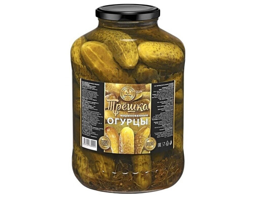Огурцы Gustus маринованные целые Трешка, 3000 г