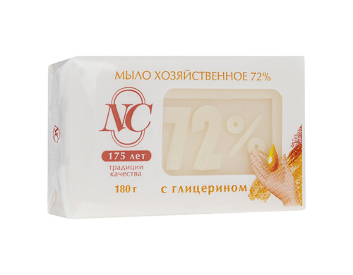 Традиционное хозяйственное мыло Невская косметика 72% с глицерином 180 г