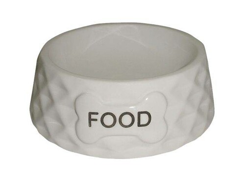 Миска Foxie для кошек и собак Diamond Food белая керамическая 0,19 л