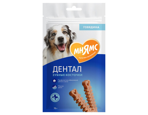 Лакомство Мнямс дентал для собак &quot;Зубные косточки&quot; говядина 70 г
