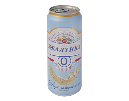 Пивной напиток Балтика №0 Пшеничный нефильтрованный пастеризованный безалкогольный 0,45 л