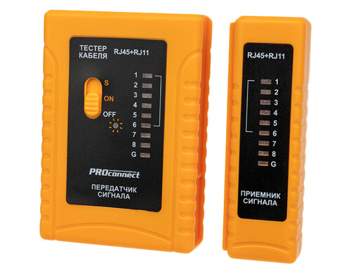 Тестер Proconnect Кабеля RJ-45+RJ-11 (12-1006-4)