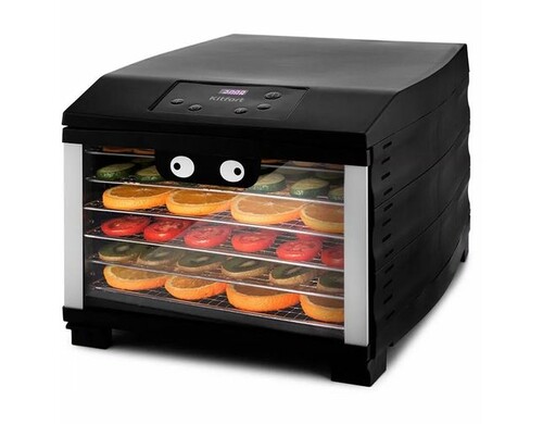 Сушилка для овощей и фруктов KitFort КТ-1920, черный, 6 поддонов