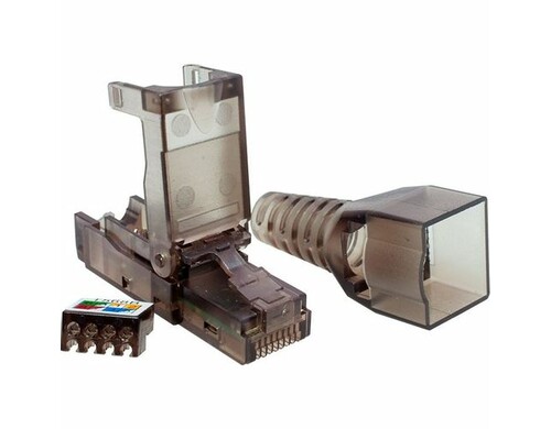 Коннектор Suprlan (10-0239-1) UTP кат.6A RJ45 с защитным колпачком прозрачный