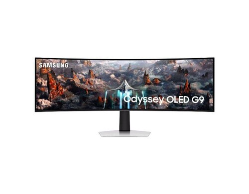Монитор игровой Samsung Odyssey OLED G9 G93SC S49CG930SI 49"/OLED/5120x1440/240Гц/серебристый широкоформатный изогнутый