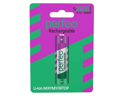 Аккумулятор Li-ion Perfeo Li-Ion 18650 2200mAh/1BL 3.7V