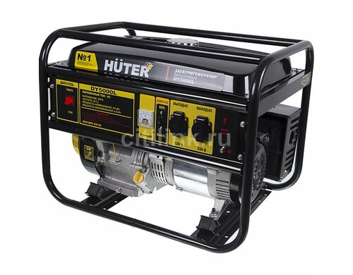 Бензиновый генератор Huter DY5000L, 220/12 В, 4.5кВт [64/1/5]