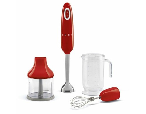 Блендер SMEG HBF03RDEU, погружной, красный/серебристый