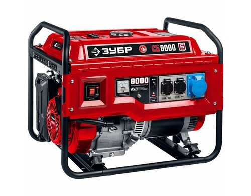 Бензиновый генератор Зубр СБ-8000, 220 В, 8кВт