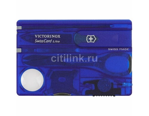 Швейцарская карта Victorinox SwissCard Lite, синий полупрозрачный, коробка подарочная [0.7322.t2]