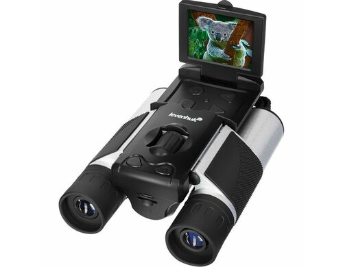 Бинокль LEVENHUK Atom Digital DB10, 10 - 18 x 25, серебристый [81703]