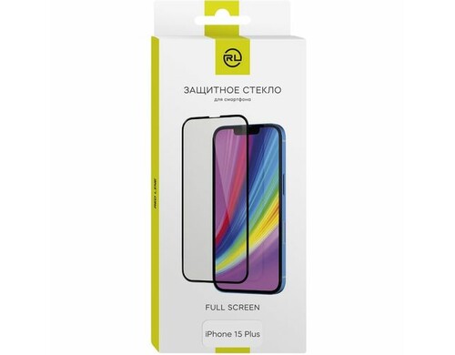 Защитное стекло для экрана Redline для Apple iPhone 15 Plus 2.5D, 1 шт, черный [ут000037246]