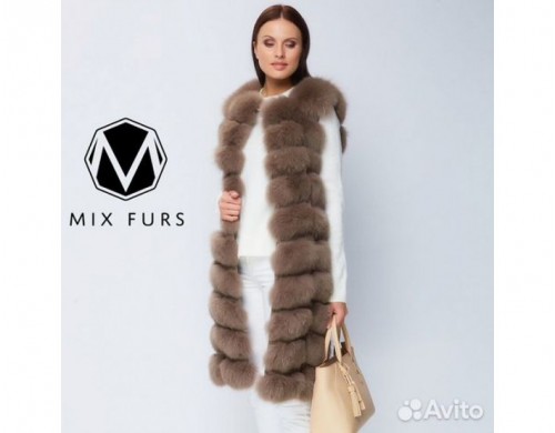 Меховая жилетка песец