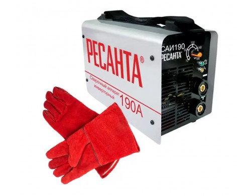 Сварочный инвертор САИ-190 Ресанта + краги комплект
