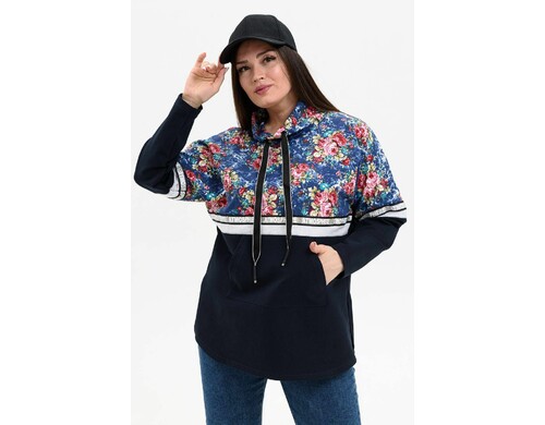 Лонгслив женский ТРИКОТАЖ НАТАЛИ 000005112 синий 58 RU