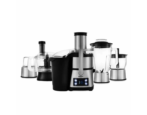 Кухонный комбайн Kitfort KT-1395 серебристый; черный